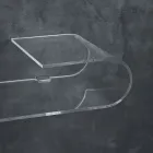 Zawieszona konsola ścienna w przezroczystym akrylu kryształowym - Cesarea Viadurini