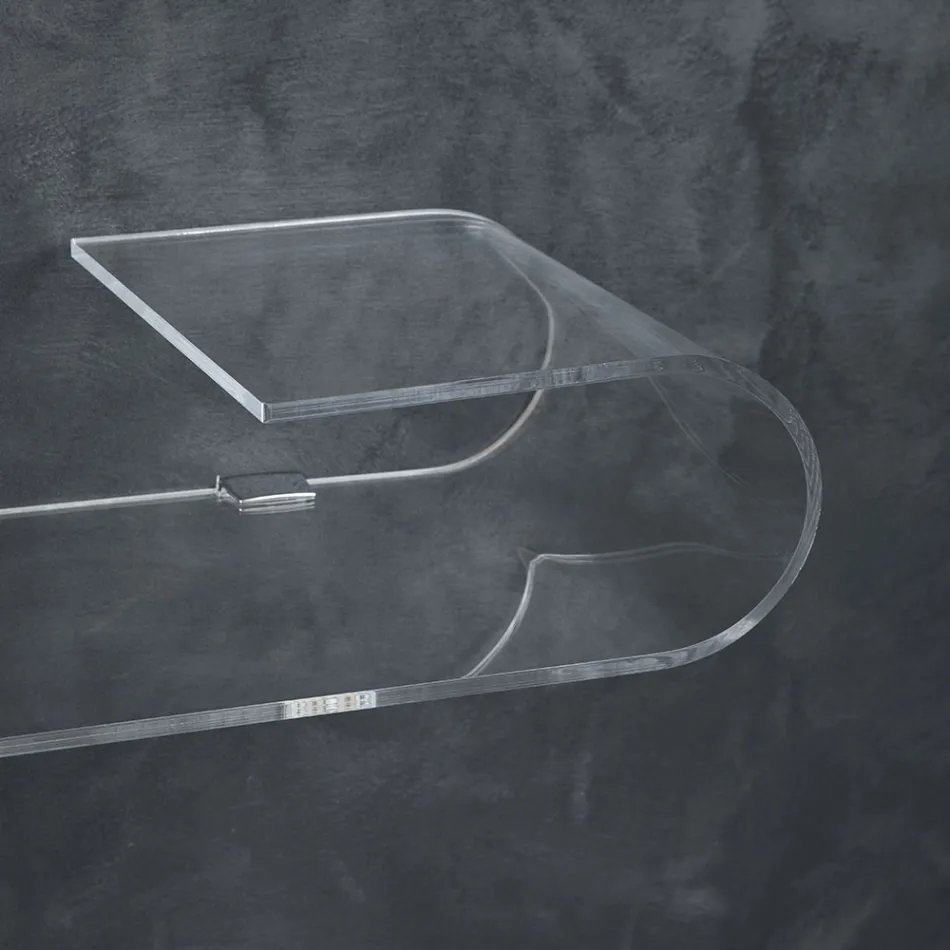 Zawieszona konsola ścienna w przezroczystym akrylu kryształowym - Cesarea Viadurini