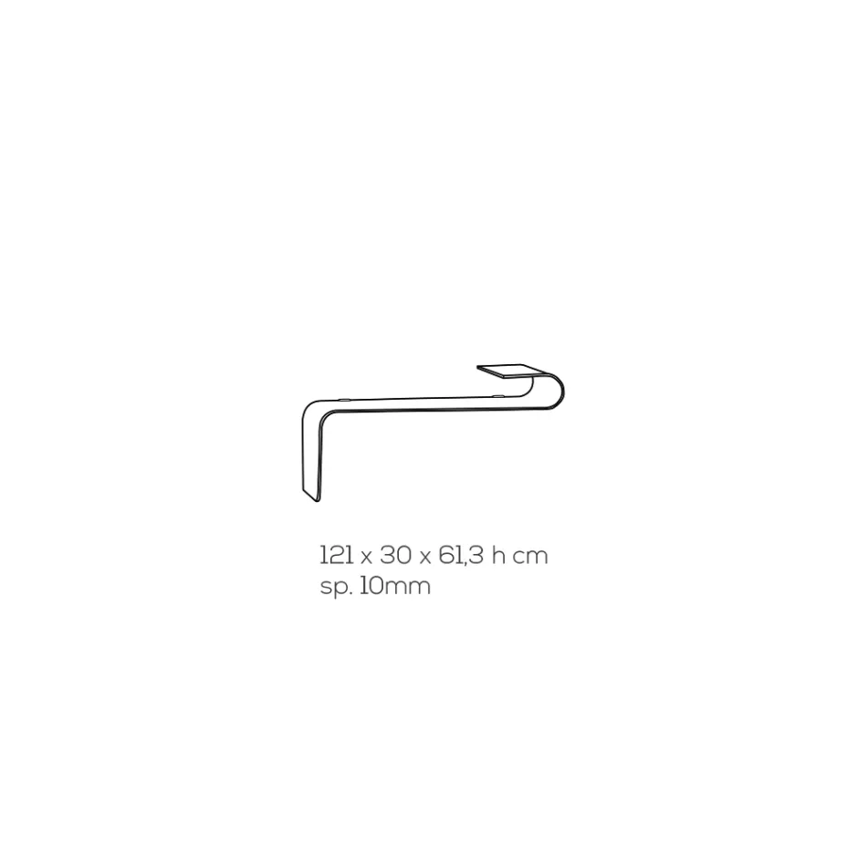 Zawieszona konsola ścienna w przezroczystym akrylu kryształowym - Cesarea Viadurini