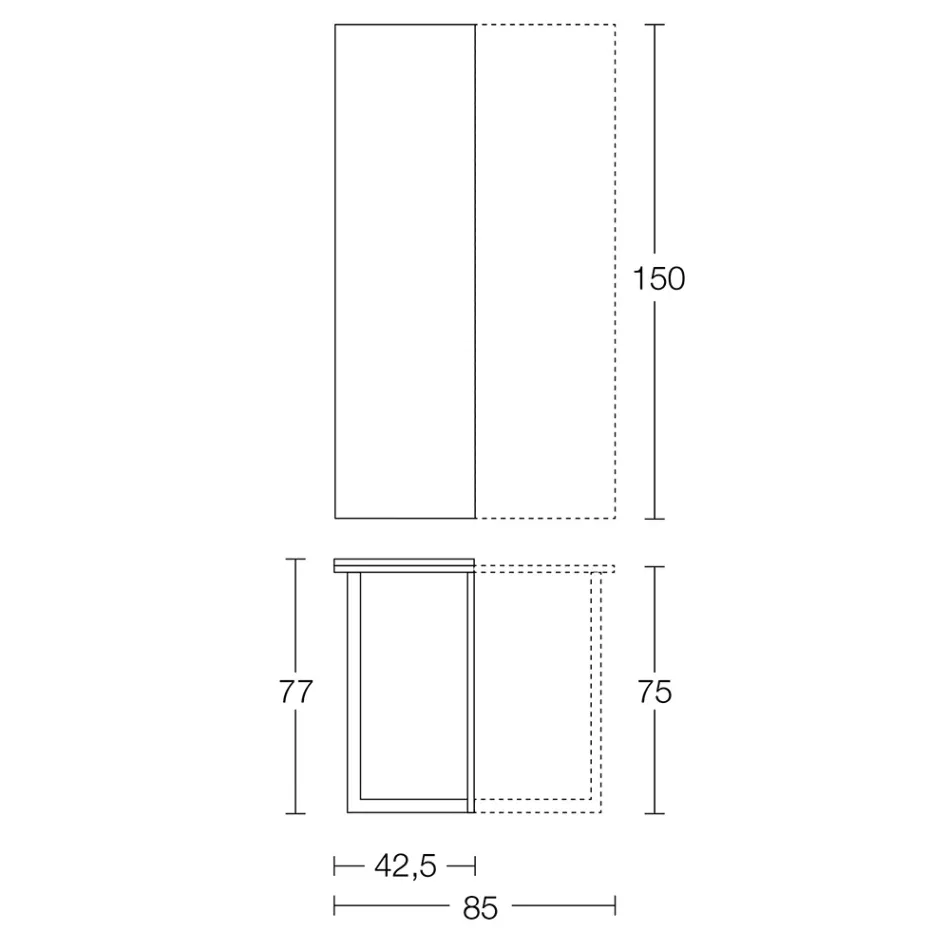 Wysuwana konsola 150 cm z metalu i melaminy Made in Italy - Flap Viadurini
