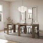 Rozkładana konsola do 181 cm z paneli melaminowych Made in Italy - Drago Viadurini