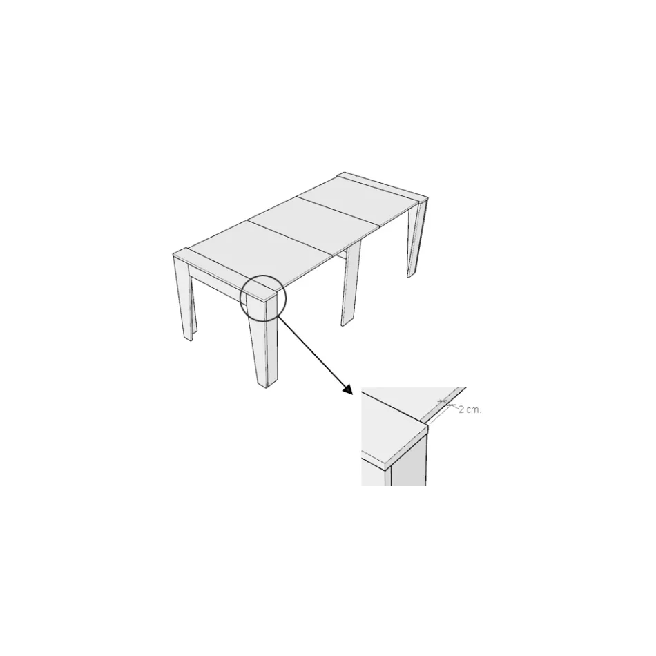 Rozkładana konsola do 211 cm z melaminy. Wyprodukowano we Włoszech - Incantesimo Viadurini