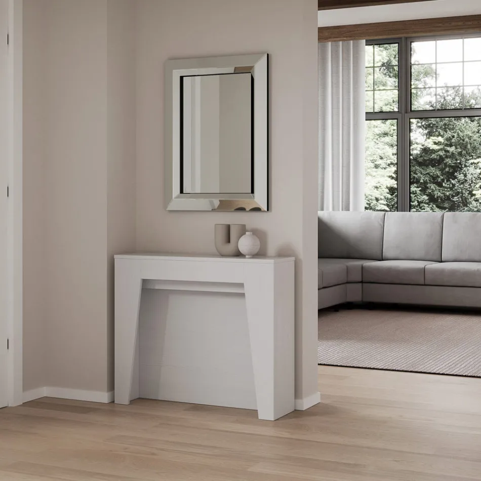 Rozkładana konsola do 211 cm z melaminy. Wyprodukowano we Włoszech - Incantesimo Viadurini