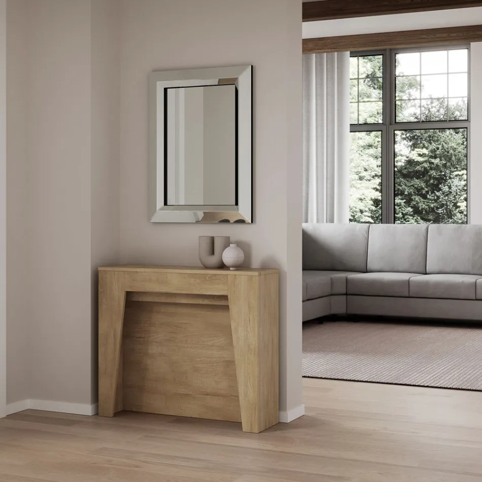 Rozkładana konsola do 211 cm z melaminy. Wyprodukowano we Włoszech - Incantesimo Viadurini