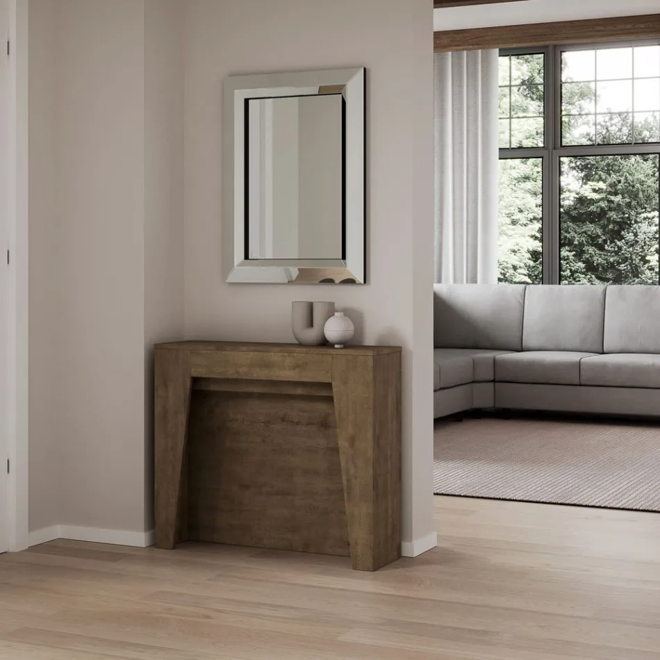 Rozkładana konsola do 211 cm z melaminy. Wyprodukowano we Włoszech - Incantesimo Viadurini