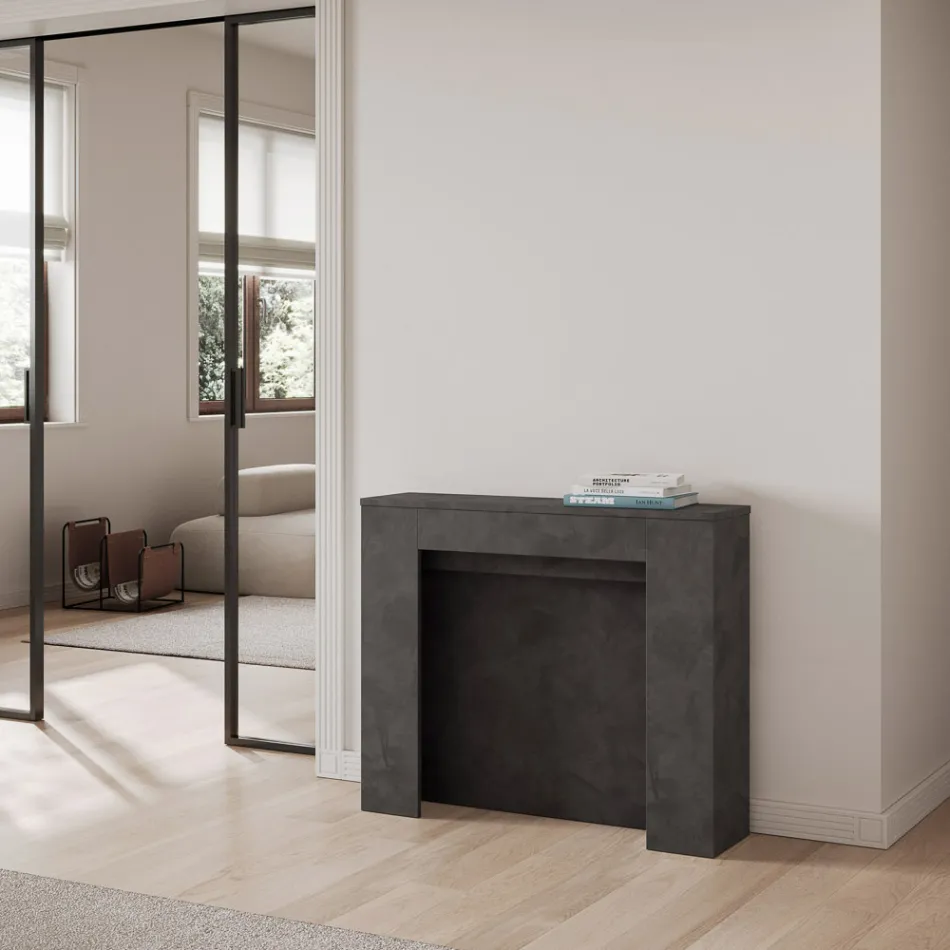 Rozkładana konsola do 211 cm z paneli melaminowych Made in Italy - Principessa Viadurini