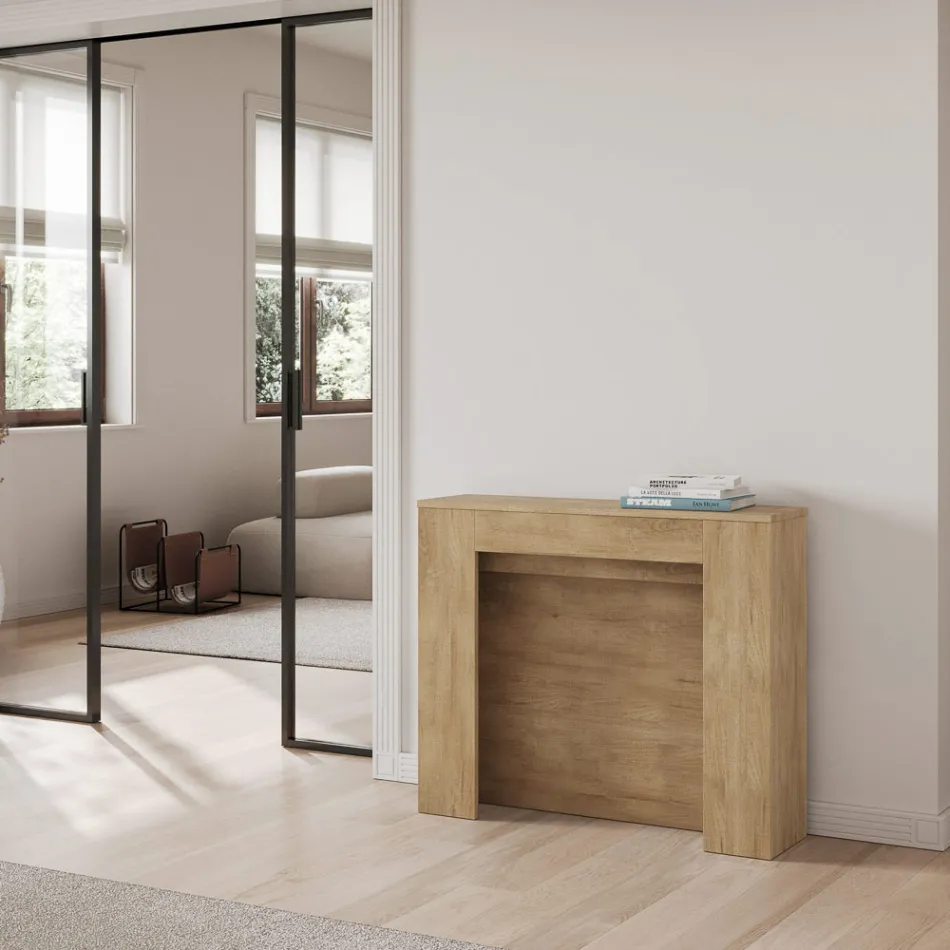 Rozkładana konsola do 211 cm z paneli melaminowych Made in Italy - Principessa Viadurini