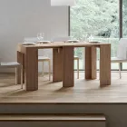 Rozkładana konsola do 299 cm z wewnętrznymi przedłużeniami Made in Italy - Klepsydra Viadurini