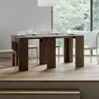 Rozkładana konsola do 299 cm z wewnętrznymi przedłużeniami Made in Italy - Klepsydra Viadurini