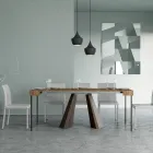 Konsola rozkładana do 300 cm z nogami z wykończeniem niedźwiedzim Made in Italy - Destino Viadurini