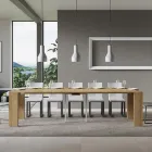 Rozkładana konsola do 300 cm z podparciem na 2 nogi Made in Italy - Phantom Viadurini