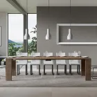 Rozkładana konsola do 300 cm z podpórką na 2 nogi Made in Italy - Phantom Viadurini