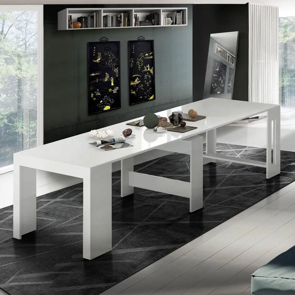 Konsola wysuwana do 300 cm od wejścia lub salonu w drewnie - Katharina Viadurini