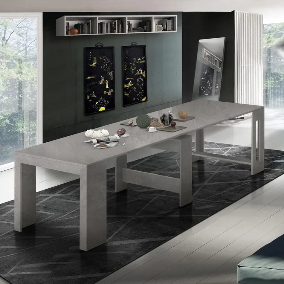 Konsola wysuwana do 300 cm od wejścia lub salonu w drewnie - Katharina Viadurini