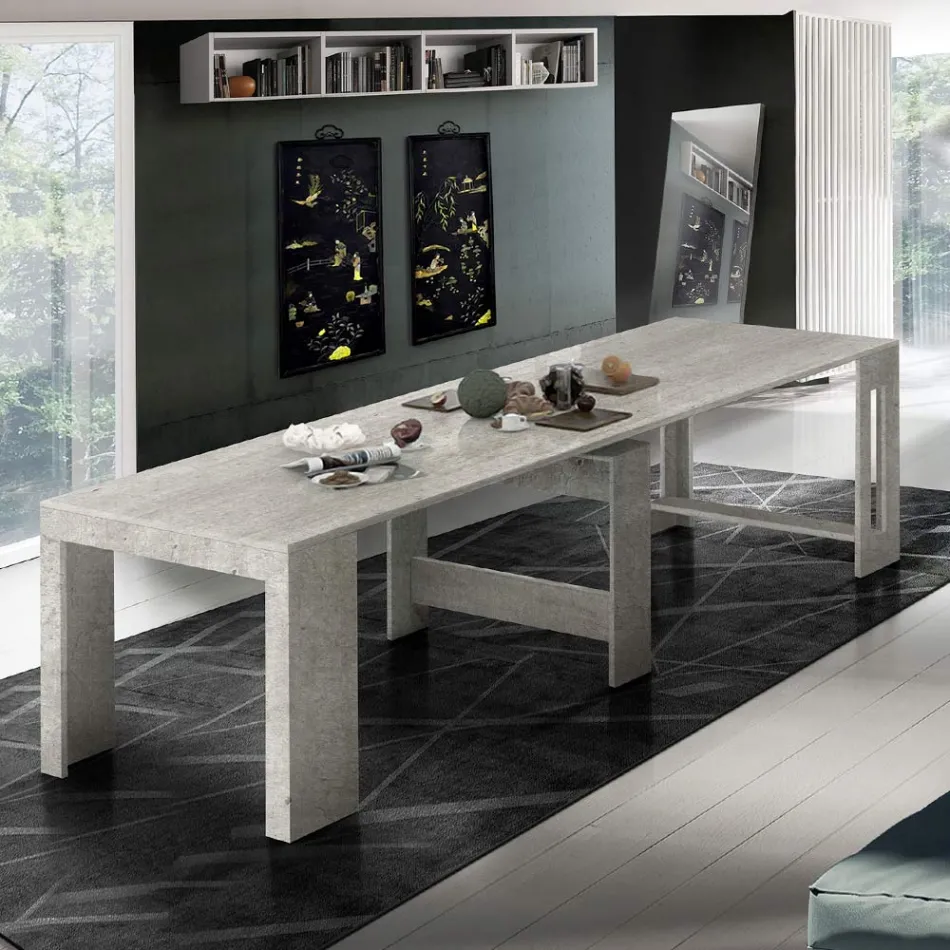 Konsola wysuwana do 300 cm od wejścia lub salonu w drewnie - Katharina Viadurini