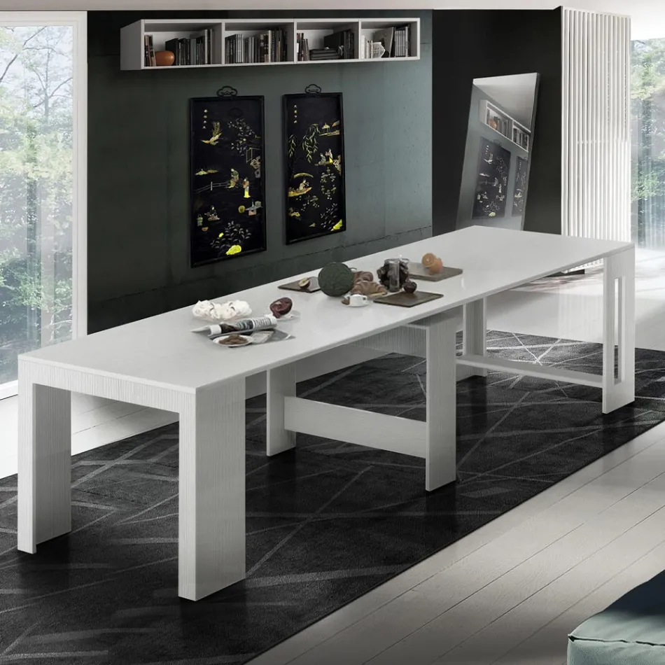 Konsola wysuwana do 300 cm od wejścia lub salonu w drewnie - Katharina Viadurini