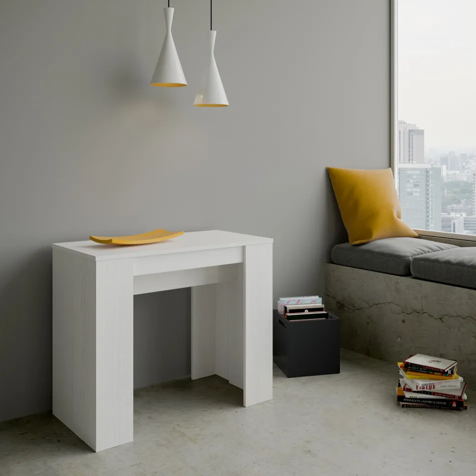 Wysuwana konsola do 308 cm z centralnym wsparciem Made in Italy - Oracle Viadurini