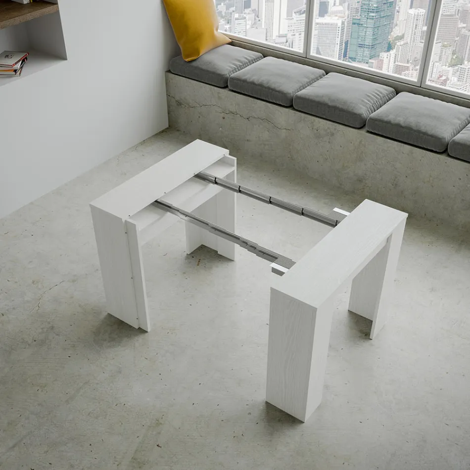 Wysuwana konsola do 308 cm z centralnym wsparciem Made in Italy - Oracle Viadurini