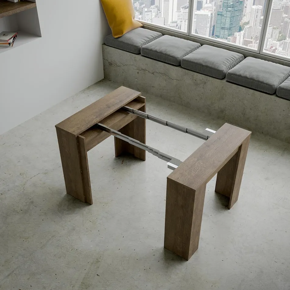 Wysuwana konsola do 308 cm z centralnym wsparciem Made in Italy - Oracle Viadurini