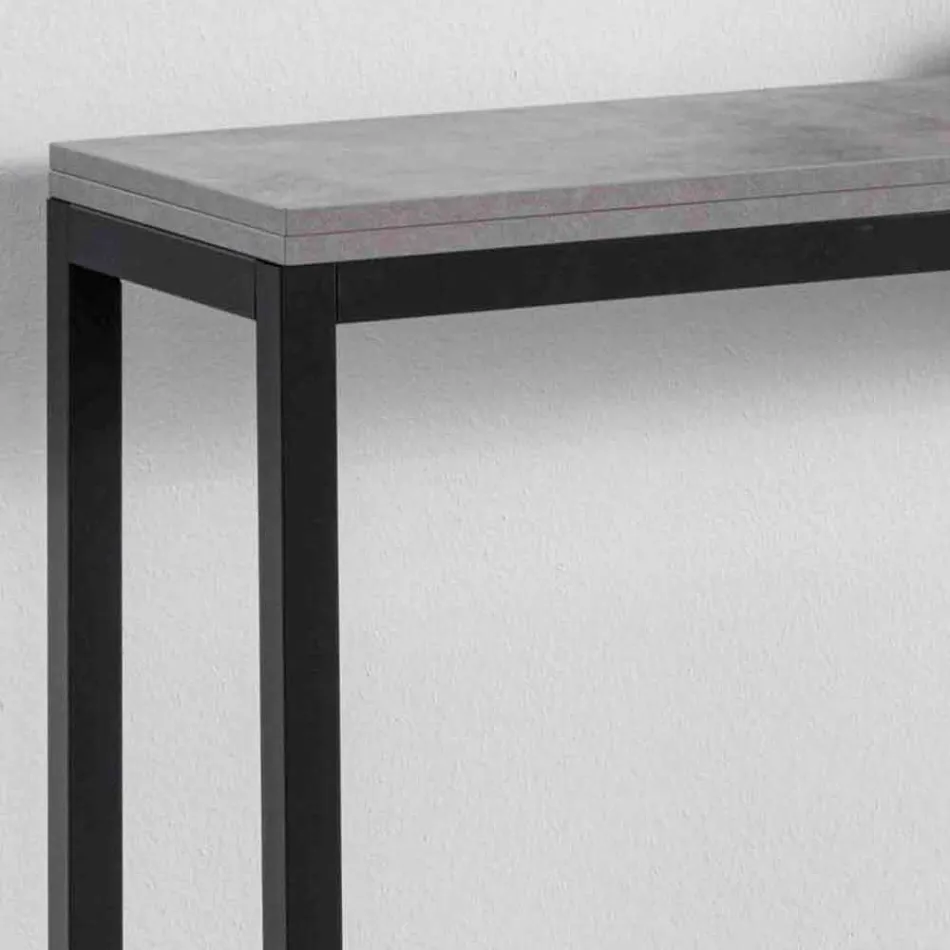 Wysuwana konsola z blatem z melaminy i podstawą z malowanego metalu - Adino Viadurini