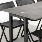 Wysuwana konsola z blatem z melaminy i podstawą z malowanego metalu - Adino Viadurini