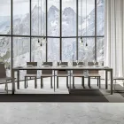 Wysuwana konsola o nowoczesnym designie z drewna i żelaza Made in Italy - nigdy Viadurini