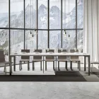 Wysuwana konsola o nowoczesnym designie z drewna i żelaza Made in Italy - nigdy Viadurini