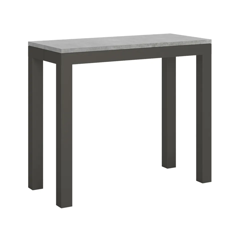 Wysuwana konsola o nowoczesnym designie z drewna i żelaza Made in Italy - nigdy Viadurini