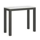 Wysuwana konsola o nowoczesnym designie z drewna i żelaza Made in Italy - nigdy Viadurini