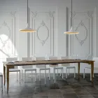 Wysuwana konsola z wykończeniem w kolorze orzecha lub białego jesionu Made in Italy - Folletto Viadurini