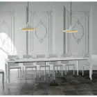 Wysuwana konsola z wykończeniem w kolorze orzecha lub białego jesionu Made in Italy - Folletto Viadurini