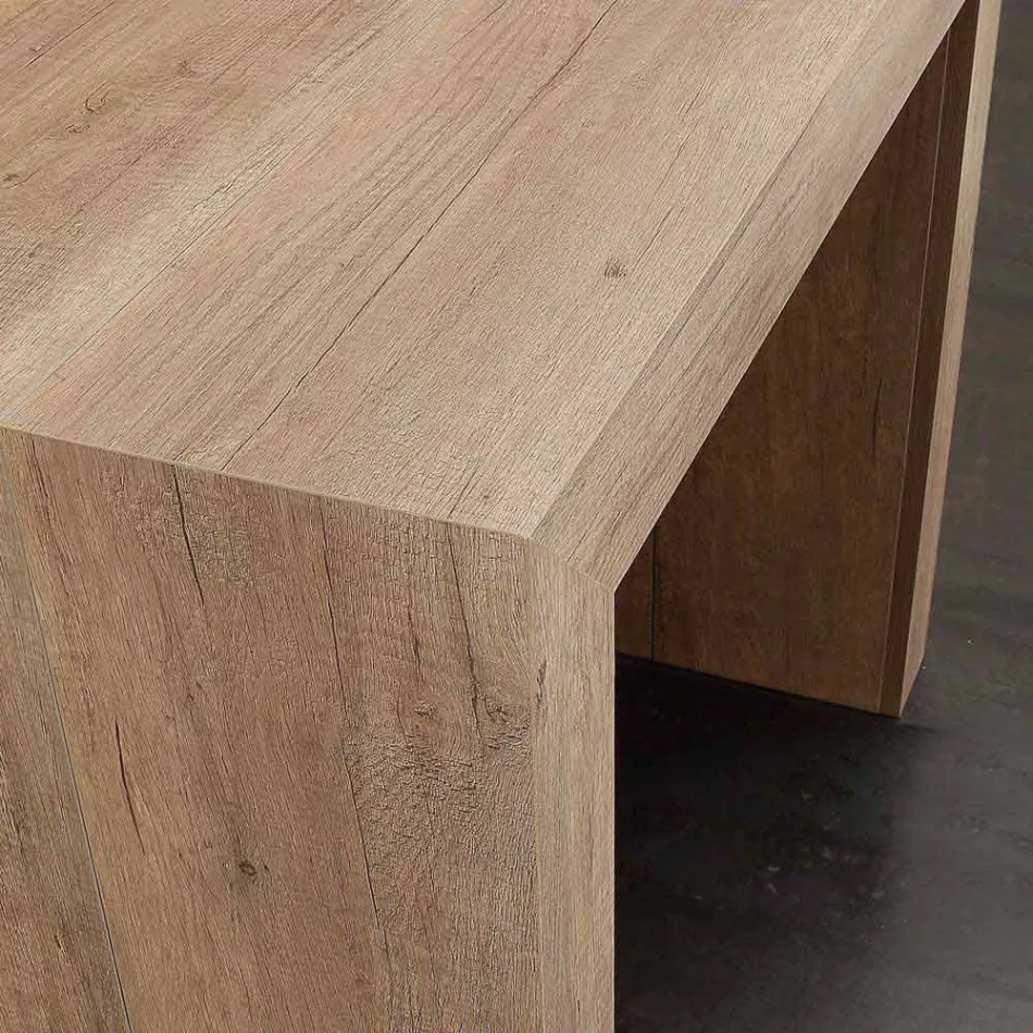 Konsola wysuwana do 295 cm ze składanej melaminy Uri Viadurini