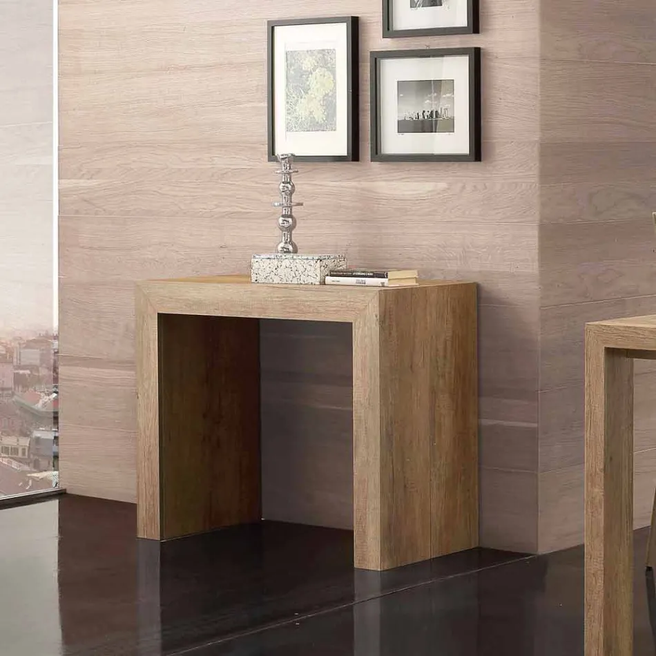 Konsola wysuwana do 295 cm ze składanej melaminy Uri Viadurini