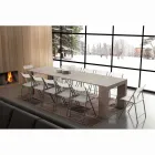 Konsola wysuwana do 295 cm ze składanej melaminy Uri Viadurini