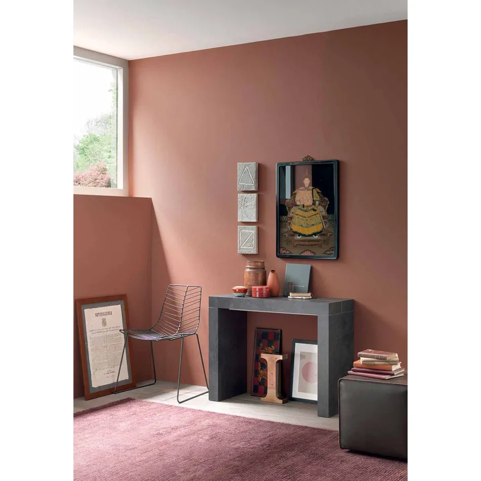 Wysuwana konsola do 290 cm z drewnianym blatem Made in Italy - Seregno Viadurini