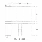 Wysuwana konsola do 290 cm z drewnianym blatem Made in Italy - Seregno Viadurini
