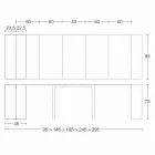 Wysuwana konsola do 295 cm z drewna design Made in Italy - Temocle Viadurini