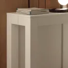 Wysuwana konsola z białej, składanej melaminy Bosa o otwartych porach Viadurini