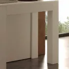 Wysuwana konsola z białej, składanej melaminy Bosa o otwartych porach Viadurini