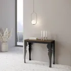 Nowoczesna rozkładana konsola z antracytowego drewna i metalu Made in Italy - Sassone Viadurini