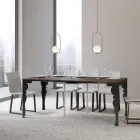 Nowoczesna rozkładana konsola z antracytowego drewna i metalu Made in Italy - Sassone Viadurini