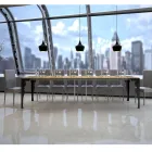 Nowoczesna rozkładana konsola z antracytowego drewna i metalu Made in Italy - Sassone Viadurini