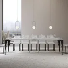 Nowoczesna rozkładana konsola z antracytowego drewna i metalu Made in Italy - Sassone Viadurini