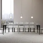 Nowoczesna rozkładana konsola z antracytowego drewna i metalu Made in Italy - Sassone Viadurini