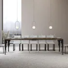 Nowoczesna rozkładana konsola z antracytowego drewna i metalu Made in Italy - Sassone Viadurini