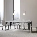 Nowoczesna rozkładana konsola z antracytowego drewna i metalu Made in Italy - Sassone Viadurini