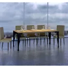 Nowoczesna rozkładana konsola z antracytowego drewna i metalu Made in Italy - Sassone Viadurini