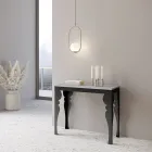 Nowoczesna rozkładana konsola z antracytowego drewna i metalu Made in Italy - Sassone Viadurini