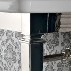105 cm Biała ceramiczna konsola łazienkowa w stylu vintage ze stopami, wyprodukowana we Włoszech - Marwa Viadurini