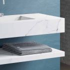 Konsola łazienkowa Zintegrowana umywalka i półka podwieszana w wykończeniu Gres 4 - Rampina Viadurini
